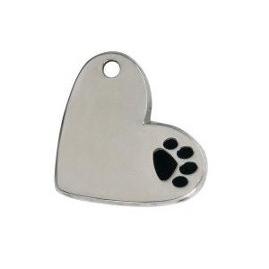 CUORE CON ZAMPA LATERALE, COLORE ARGENTO ( Dim. 27x18 )