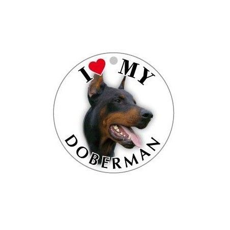 DOBERMAN NERO - TONDA ( Dim. 30x30 )