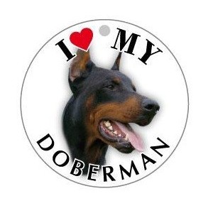 DOBERMAN NERO - TONDA ( Dim. 30x30 )