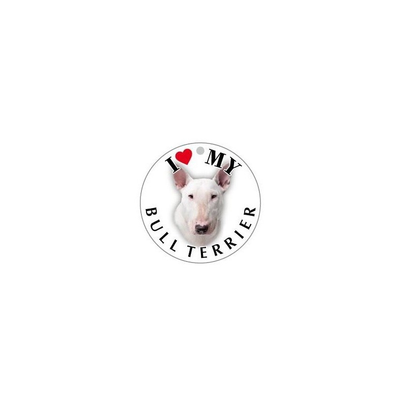 BULL TERRIER BIANCO - TONDA ( Dim. 30x30 )