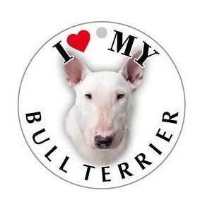 BULL TERRIER BIANCO - TONDA ( Dim. 30x30 )