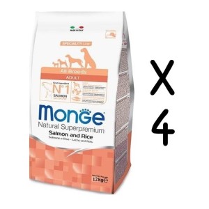 MONGE ALL BREEDS ADULT SALMONE E RISO KG.12 *acquisto minimo 4 sacchi*prezzo riferito alla singola confezione*