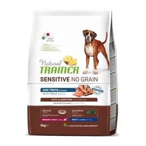 TRAINER SENSITIVE NO GRAIN ADULT MEDIUM&MAXI TROTA E PATATE KG. 12