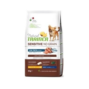 TRAINER SENSITIVE NO GRAIN ADULT SMALL & TOY TROTA E PATATE KG. 2