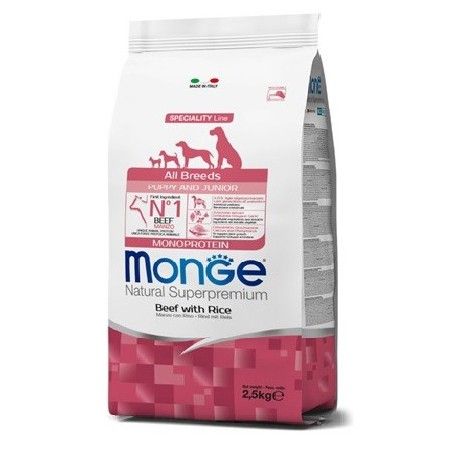 MONGE ALL BREEDS PUPPY MANZO & RISO KG. 2,5