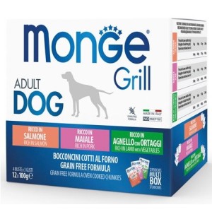 MONGE DOG BUSTA GRILL SAL/MA/AGN 12X100 GR