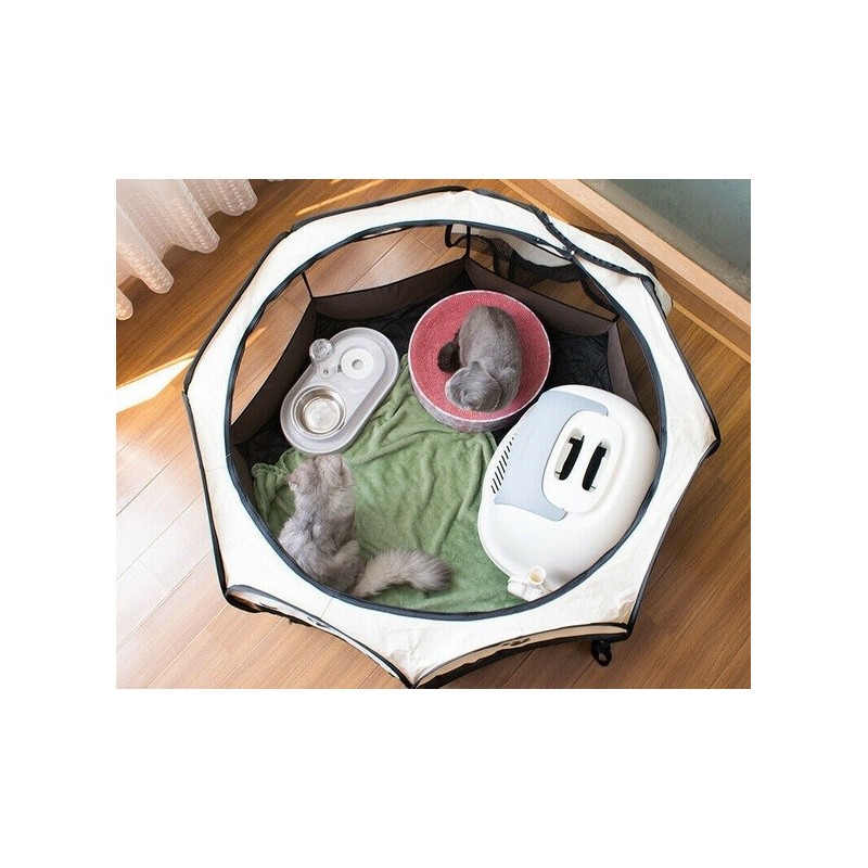 RECINTO IN NYLON PIEGHEVOLE PER CANI GATTI E CUCCIOLI CM 115X115X48 H