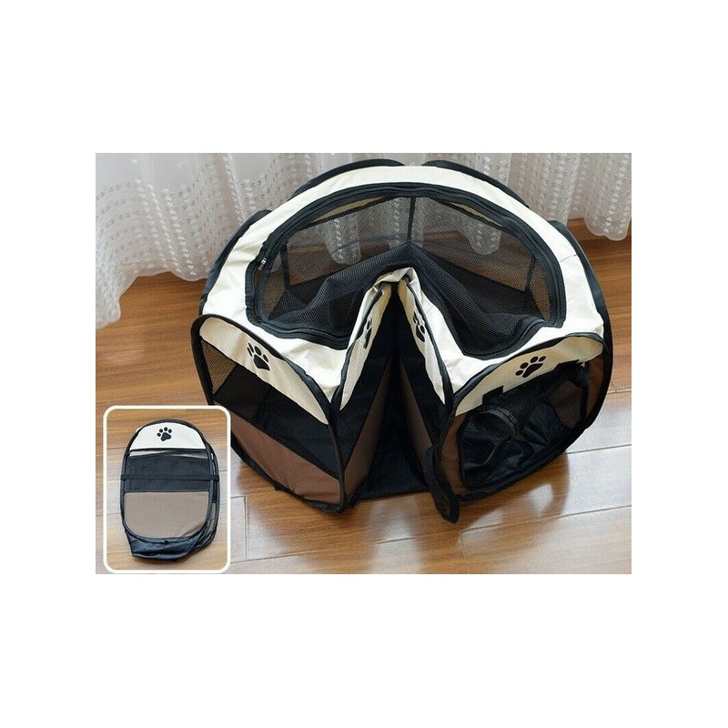 RECINTO IN NYLON PIEGHEVOLE PER CANI GATTI E CUCCIOLI CM 115X115X48 H