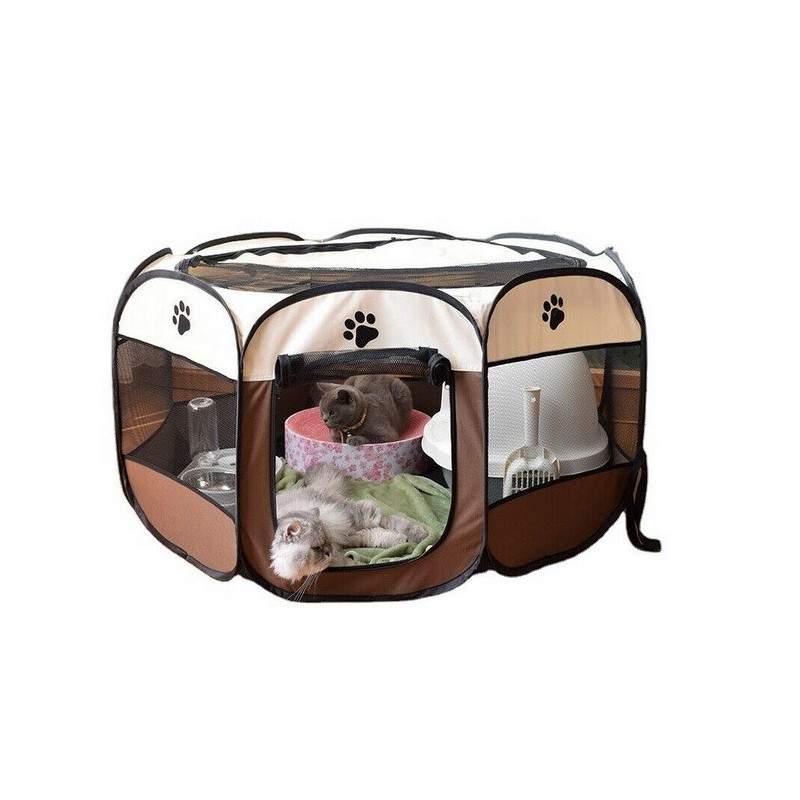 RECINTO IN NYLON PIEGHEVOLE PER CANI GATTI E CUCCIOLI CM 115X115X48 H