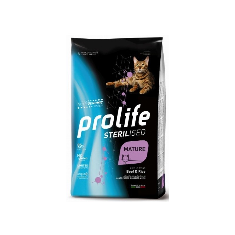 PROLIFE CAT STERILISED MATURE BEEF & RICE KG. 1,5