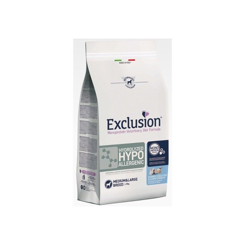 EXCLUSION DIET HYDROLYZED HYPOALLERGENIC HYDRILIZED FISH & CORN STARCH MEDIUM/LARGE BREED KG.2