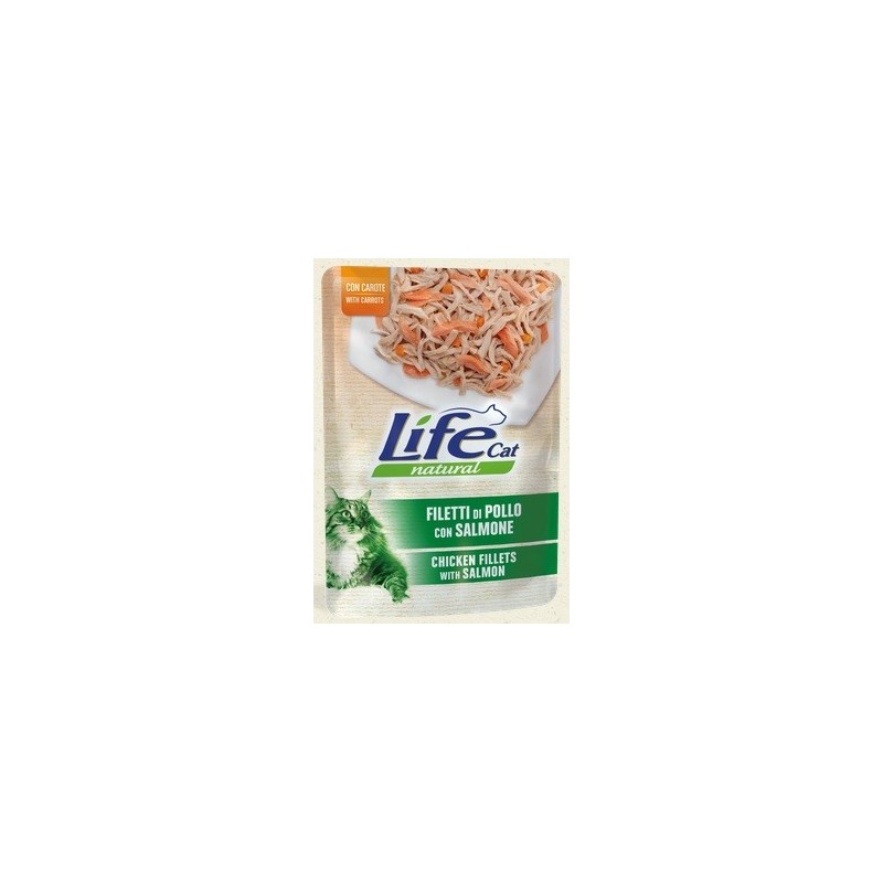 LIFE CAT BUSTA GR. 70 FILETTI DI POLLO CON SALMONE