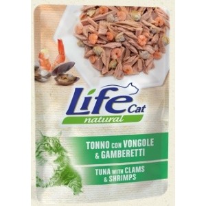 LIFE CAT BUSTA GR. 70 TONNO CON VONGOLE E GAMBERETTI