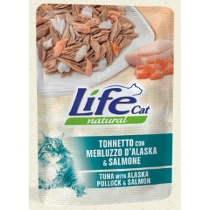 LIFE CAT BUSTA GR. 70 TONNETTO CON MERLUZZO D'ALASKA E SALMONE