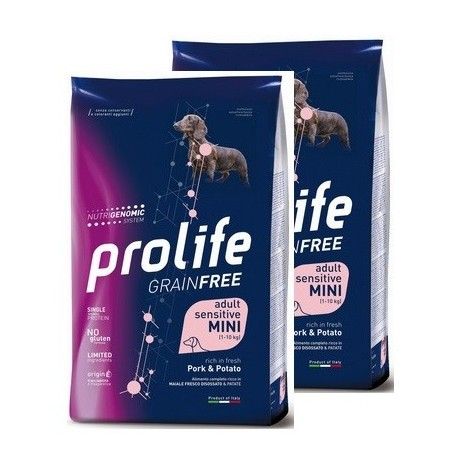 PROLIFE GRAIN FREE PORK & POTATO MINI ADULT 7 KG *acquisto minimo 2 sacchi*prezzo riferito alla singola confezione*