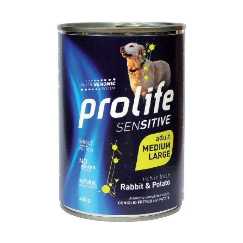 PROLIFE DOG SENSITIV ADULT MEDIUM/ LARGE RABBIT&POTATO GR. 800