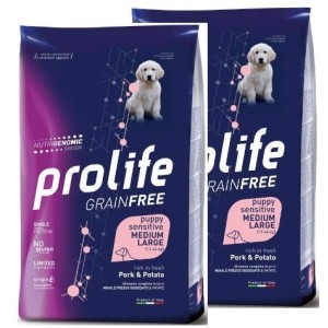 PROLIFE..DOG SENSITIV PUPPY PORK&/POTATO MEDIUM/ LARGE KG. 10 *acquisto minimo 2 sacchi*prezzo riferito alla singola confezione*