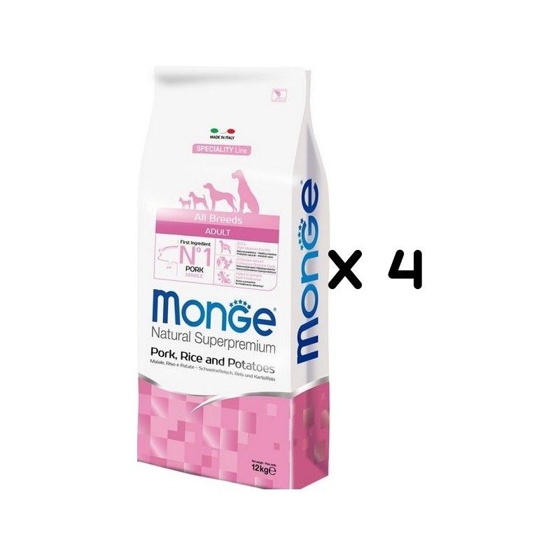 MONGE ALL BREEDS ADULT MAIALE RISO PATATE KG.12 *acquisto minimo 4 sacchi*prezzo riferito alla singola confezione*