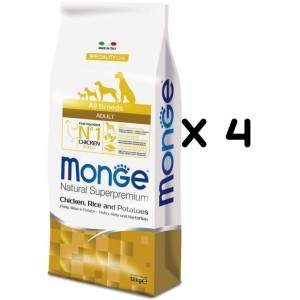 MONGE ALL BREEDS ADULT POLLO RISO PATATE KG.12 *acquisto minimo 4 sacchi*prezzo riferito alla singola confezione*