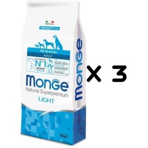 MONGE ALL BREEDS LIGHT SALMONE KG.12 *acquisto minimo 3 sacchi*prezzo riferito alla singola confezione*