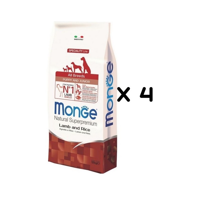 MONGE ALL BREEDS PUPPY AGNELLO E RISO KG.12 *acquisto minimo 4 sacchi*prezzo riferito alla singola confezione*
