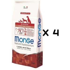 MONGE ALL BREEDS PUPPY AGNELLO E RISO KG.12 *acquisto minimo 4 sacchi*prezzo riferito alla singola confezione*