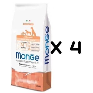 MONGE ALL BREEDS PUPPY SALMONE E RISO KG.12 *acquisto minimo 4 sacchi*prezzo riferito alla singola confezione*