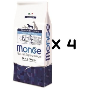 MONGE MEDIUM PUPPY E JUNIOR KG.12 *acquisto minimo 4 sacchi*prezzo riferito alla singola confezione*