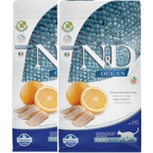 FARMINA N&D CAT OCEAN ADULT ARINGA ARANCIA KG. 5 *** 2 SACCHI****prezzo riferito alla singola confezione*