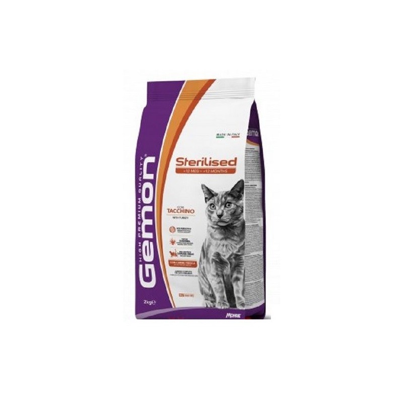 MONGE GEMON CAT STERILIZZATO TACCHINO KG. 2
