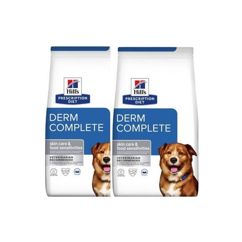 .HILL'S. PRESCRIPTION DIET DERM COMPLETE ALIMENTO PER CANI KG. 12 **acquisto minimo 2 sacchi*prezzo riferito alla singola confez