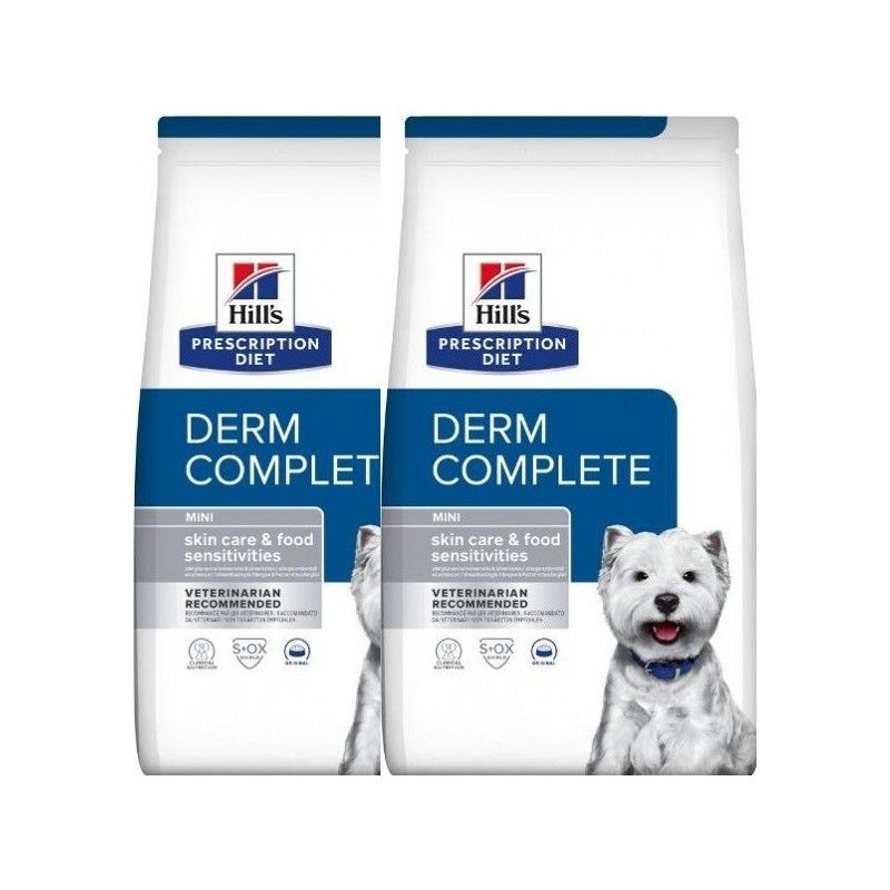 .HILL'S. PRESCRIPTION DIET DERM COMPLETE MINI ALIMENTO PER CANI KG. 6 **acquisto minimo 2 sacchi*prezzo riferito alla singola co