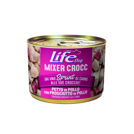 LIFE DOG MIXER CROCC 150GR PETTO DI POLLO CON PROSCIUTTO DI POLLO 