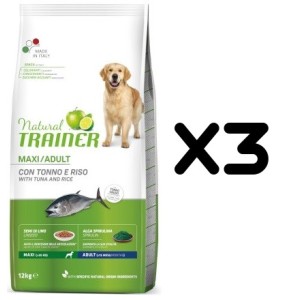 TRAINER DOG NATURAL ADULT MAXI TONNO KG 12 *acquisto minimo 3 sacchi*prezzo riferito alla singola confezione*