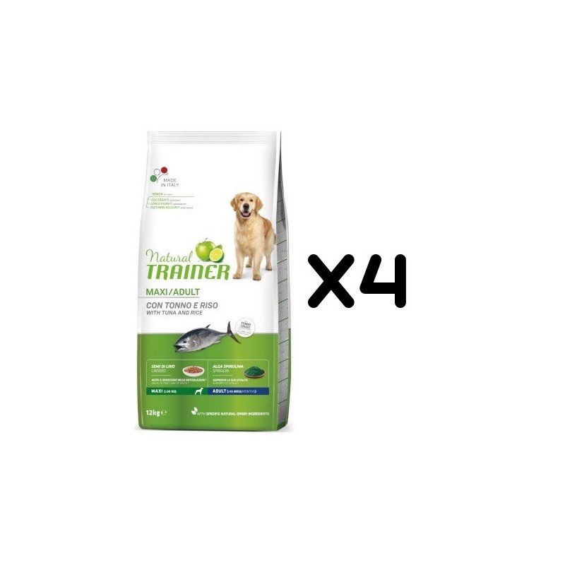 TRAINER DOG NATURAL ADULT MAXI TONNO KG 12 *acquisto minimo 4 sacchi*prezzo riferito alla singola confezione*