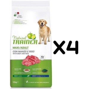 TRAINER DOG NATURAL ADULT MAXI MANZO KG 12 *acquisto minimo 4 sacchi*prezzo riferito alla singola confezione*