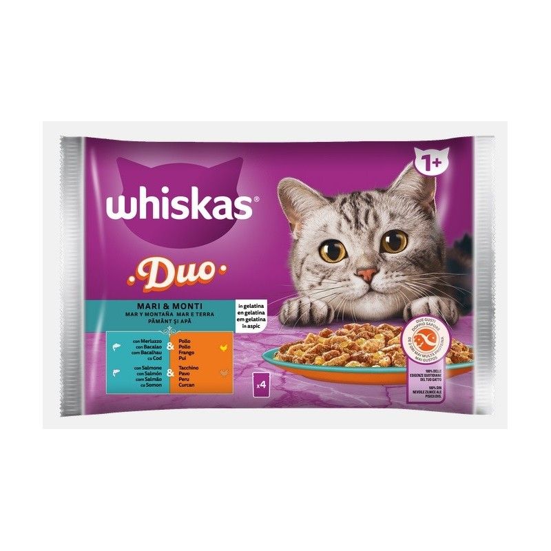 WHISKAS BUSTA DUO 4X85 GR MARI MONTI