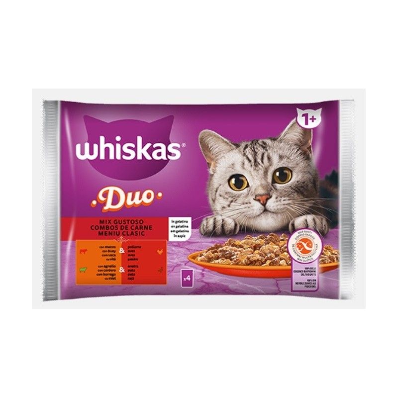 WHISKAS BUSTA DUO 4X85 GR MIX GUSTOSO