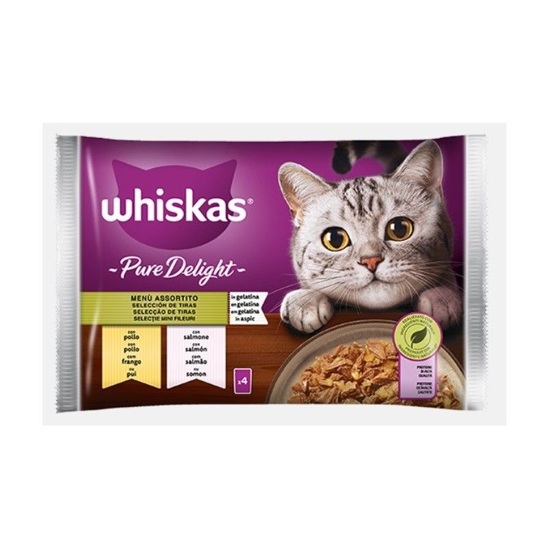 WHISKAS BUSTA PURE DELIGHT MENU' ASSORTITO 4X85 GR