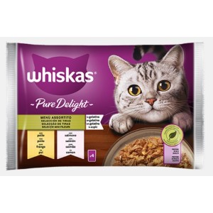 WHISKAS BUSTA PURE DELIGHT MENU' ASSORTITO 4X85 GR