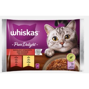 WHISKAS BUSTA PURE DELIGHT STRACCETTI 4X85 GR