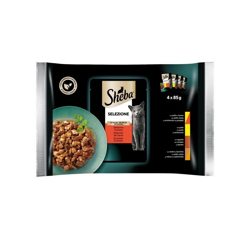 SHEBA BUSTA SELEZIONE in salsa GUSTOSA 4X85 GR