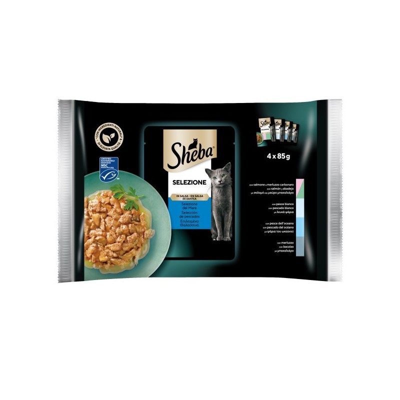 SHEBA BUSTA SELEZIONE in salsa DEL MARE 4X85 GR