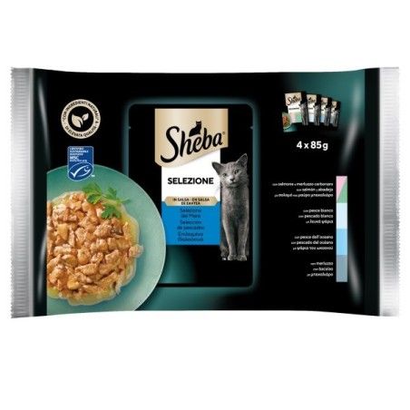 SHEBA BUSTA SELEZIONE in salsa DEL MARE 4X85 GR