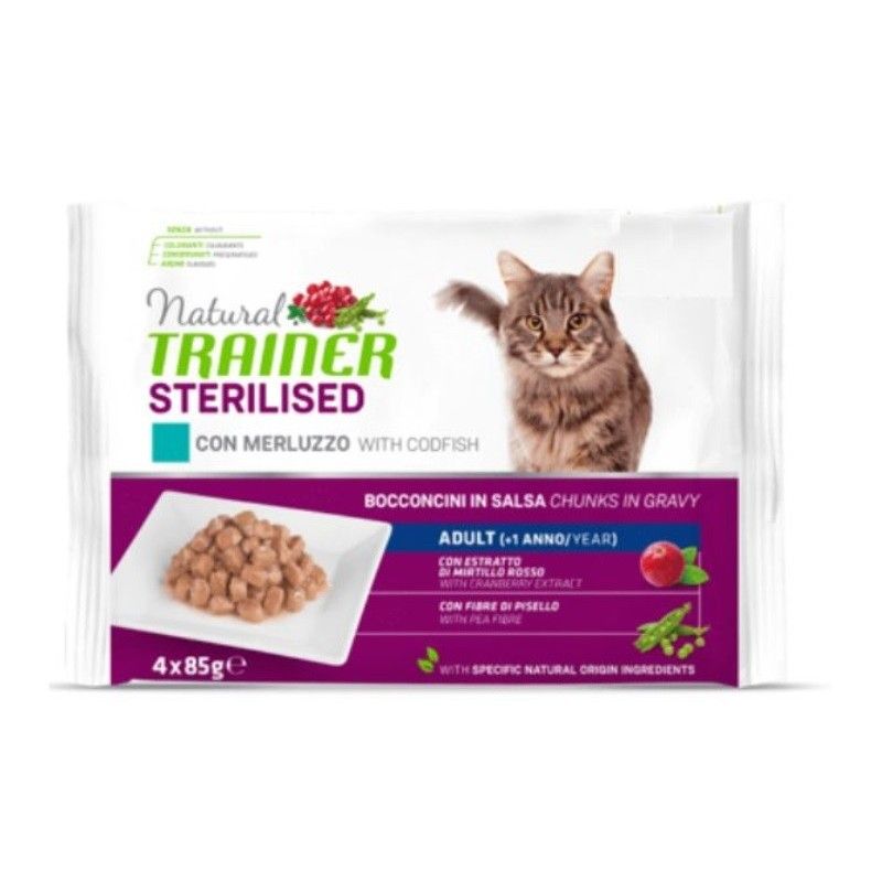 TRAINER BUSTA GR 85 STERILIZZATO MERLUZZO X4 PEZZI