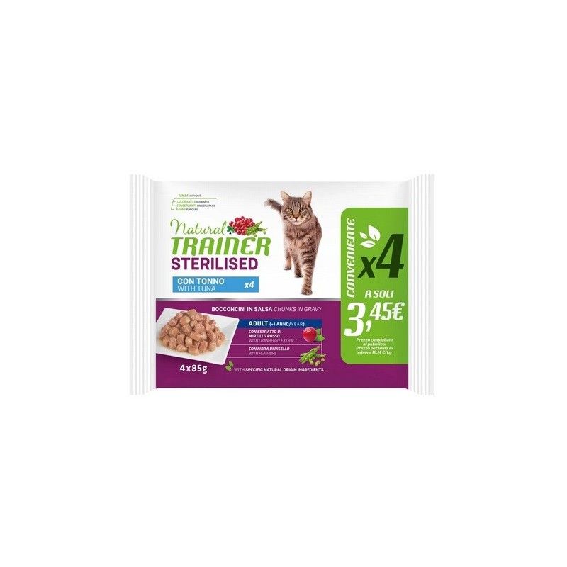 TRAINER BUSTA GR 85 STERILIZZATO TONNO X4 PEZZI