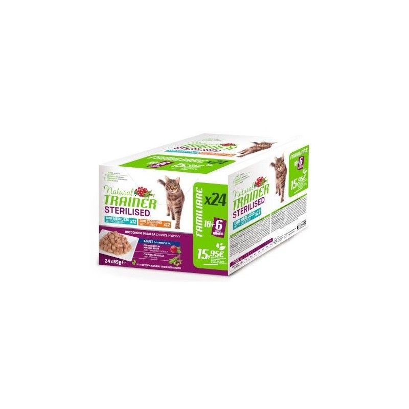 TRAINER BUSTA GR 85 STERILIZZATI MULTIPACK 24X85 GR TACCHINO MERLUZZO