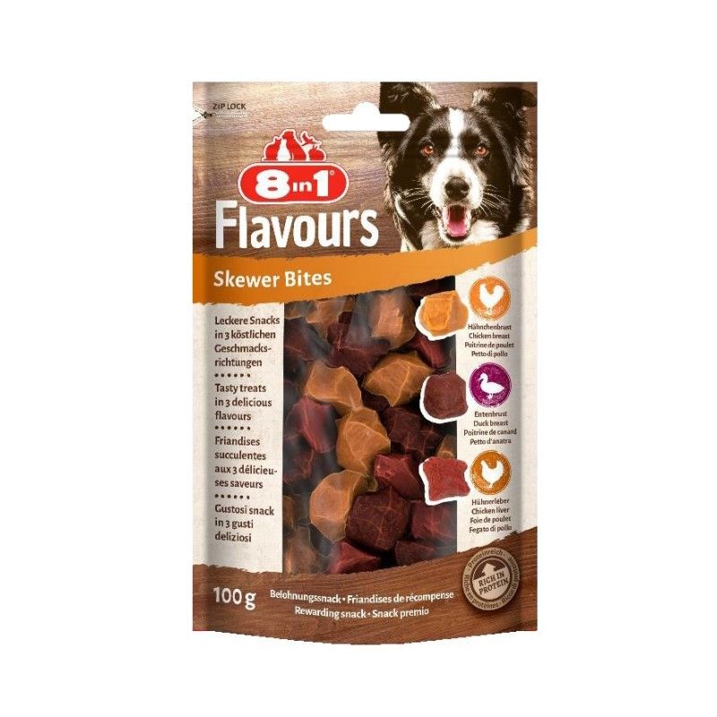 8in1 FLAVOURS TREATS SKEWER BITES 100gr