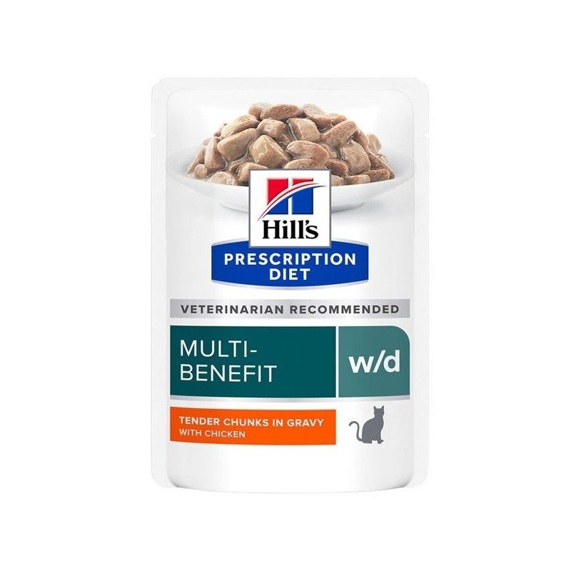 HILL'S PRESCRIPTION DIET W/D MULTI-BENEFIT ALIMENTO PER GATTI CON POLLO BUSTA GR 85