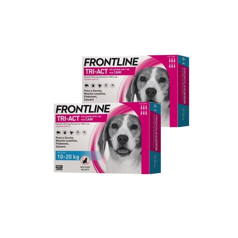 FRONTLINE TRI-ACT CANI 10-20 KG 6 PIPETTE **acquisto minimo 2 confezioni*prezzo riferito alla singola confezione* **spedizione g